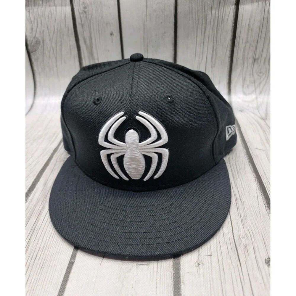 New Era 9FIFTY Marvel Spider-Man Snapback Hat Cap Black White Logo OSFM Wool